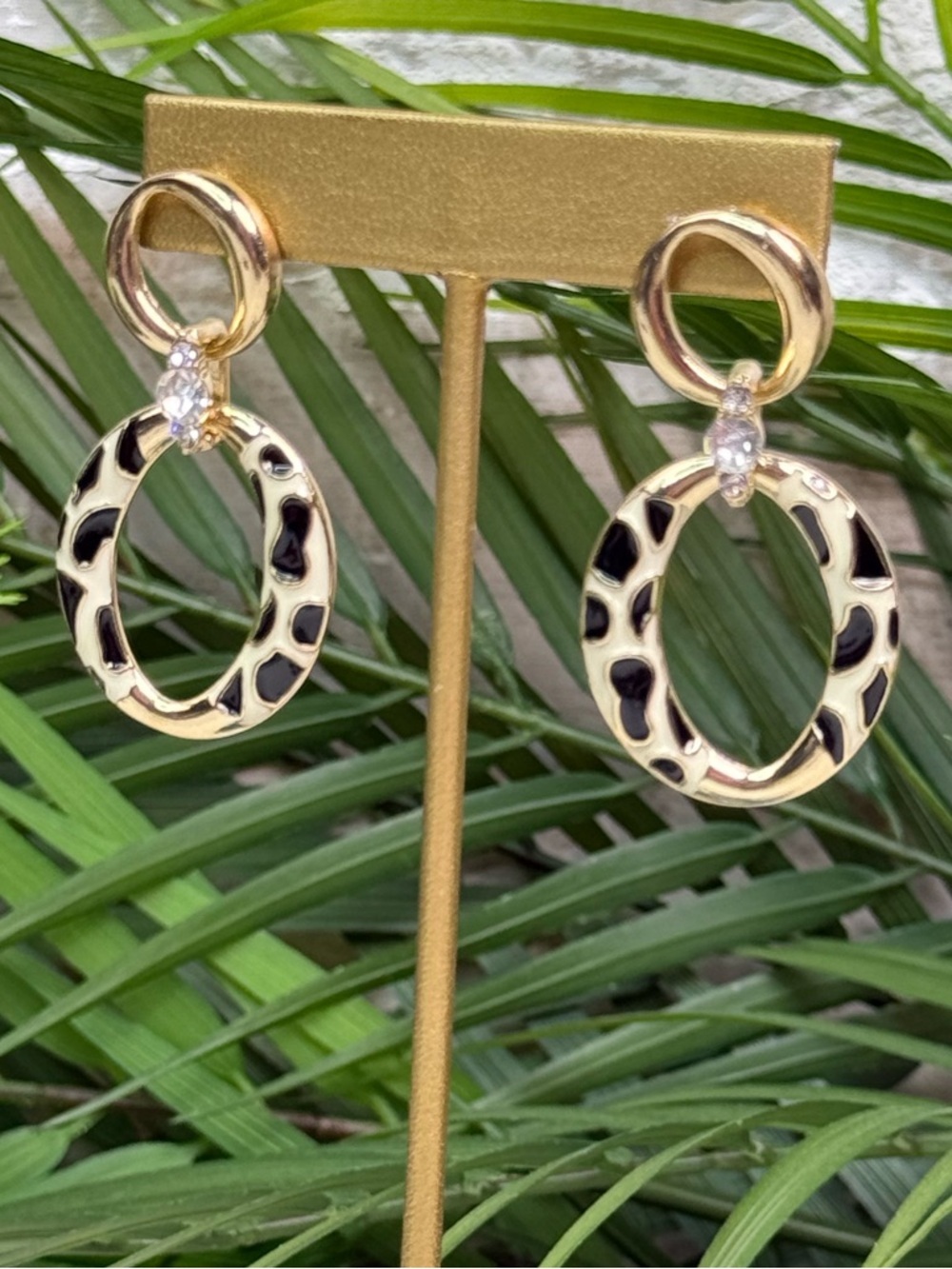 NWOT Leopard Print Double Hoop Earrings | Fashion Earrings| Trendy Boutique